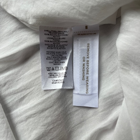 LOFT Paradise Tiered Dress White Tropical Palm Leaf Print | Size 6 | Never Worn - Picture 9 of 10